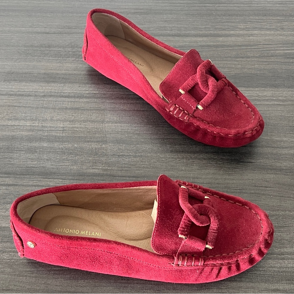ANTONIO MELANI Women’s Size 6.5 Magenta Slip On Loafers Non Skid Rubber Soles